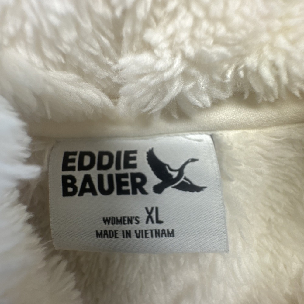 Eddie Bauer Womens Ultrasoft Cable Fleece Pullover Ivory XL 1905755 - Picture 5 of 9